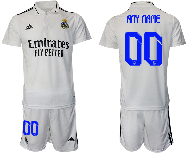 Men 2022-2023 Club Real Madrid home white customized Adidas Soccer Jersey->real madrid jersey->Soccer Club Jersey